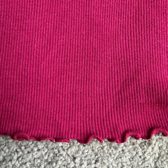 Vintage Y2K Tank Top Faded Glory Womens Ribbed Lace Trim Fitted Babydoll Scoop - Picture 4 of 6